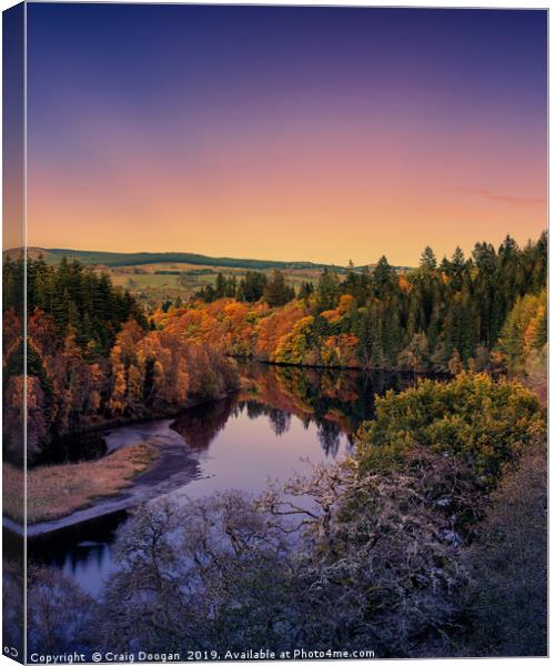 River Tummel Sunset Canvas Print by Craig Doogan
