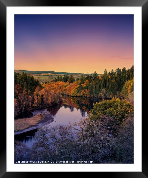 River Tummel Sunset Framed Mounted Print by Craig Doogan