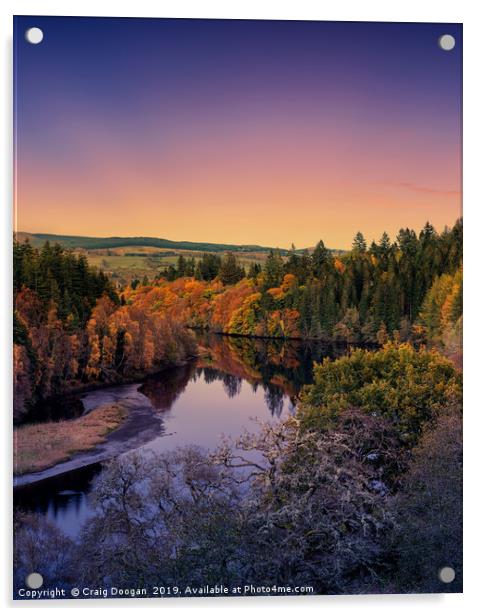 River Tummel Sunset Acrylic by Craig Doogan
