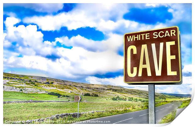White Scar Cave Print by Amy Irwin-Steens