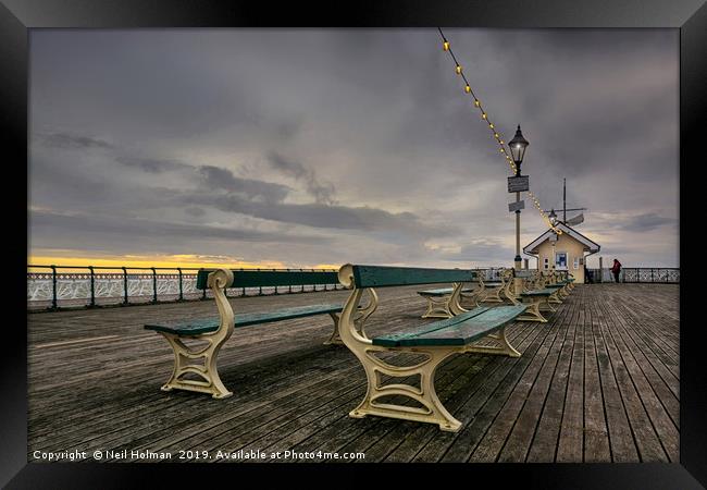 Penarth Pier, Sunrise Framed Print by Neil Holman