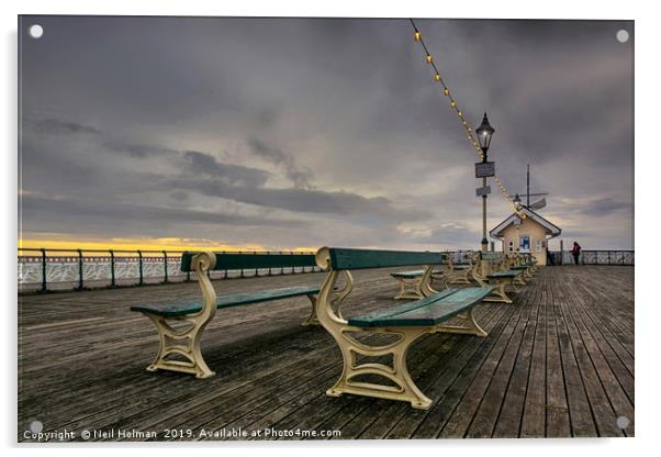 Penarth Pier, Sunrise Acrylic by Neil Holman