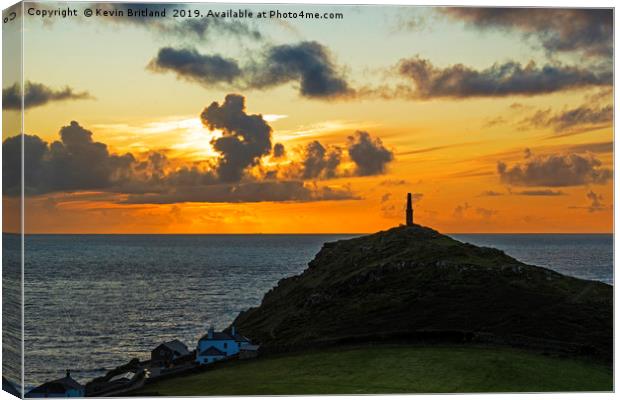 sunset at cape cornwall  Canvas Print by Kevin Britland