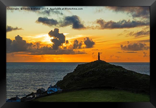 sunset at cape cornwall  Framed Print by Kevin Britland