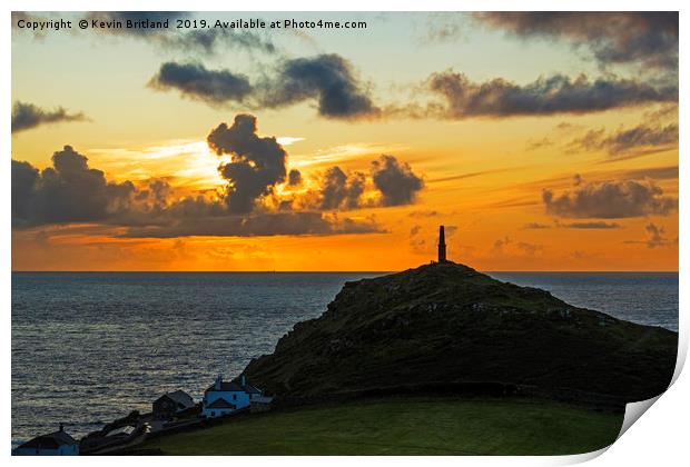 sunset at cape cornwall  Print by Kevin Britland