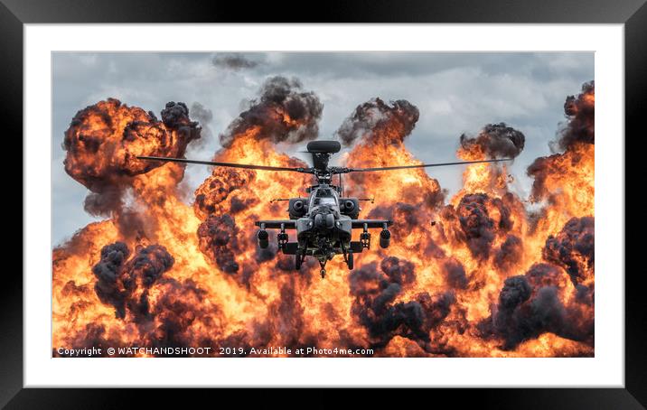 Apache fireball explosion Framed Mounted Print by WATCHANDSHOOT 