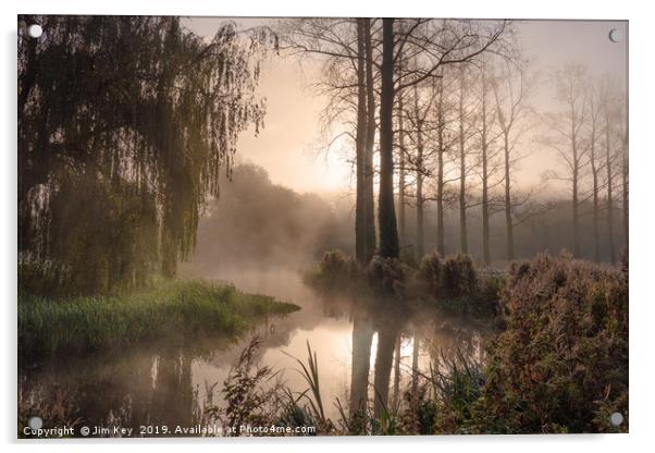 The River Wensum Norfolk Acrylic by Jim Key
