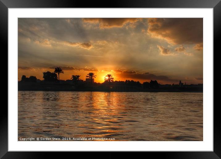 Sunset on Giza Framed Mounted Print by Gordon Stein