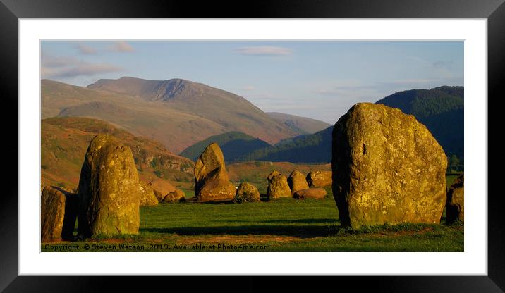 Castlerigg Stone Circle Framed Mounted Print by Steven Watson