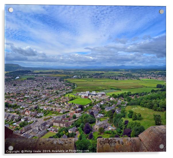 Breath-taking Panorama from Wallace Monument Acrylic by Philip Veale