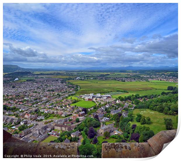 Breath-taking Panorama from Wallace Monument Print by Philip Veale