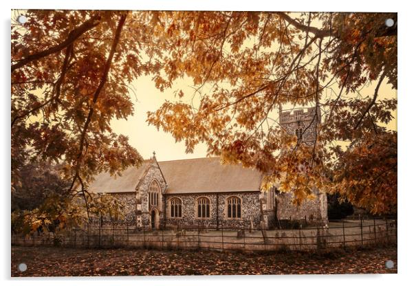 St Marys Church in Autumn Acrylic by Svetlana Sewell