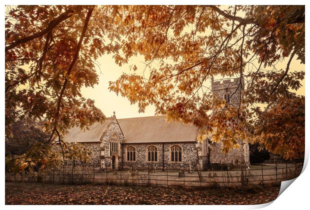 St Marys Church in Autumn Print by Svetlana Sewell