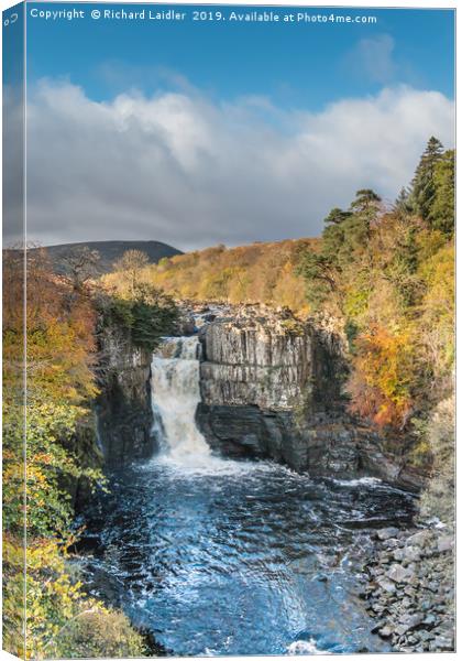 Autumn Colours at High Force Waterfall 2 Canvas Print by Richard Laidler