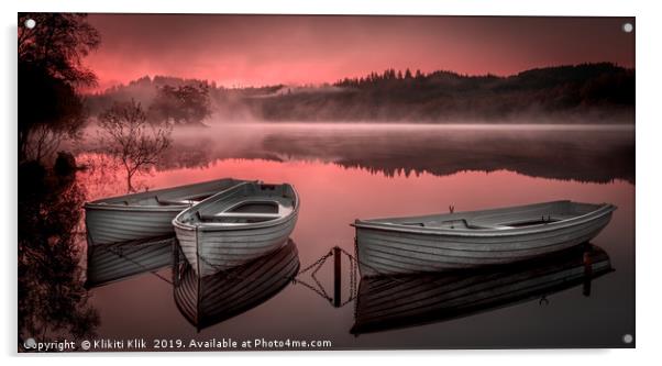 Loch Achray Sunrise Acrylic by Angela H