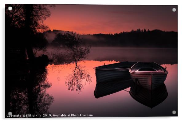 Loch Achray Sunrise Acrylic by Angela H