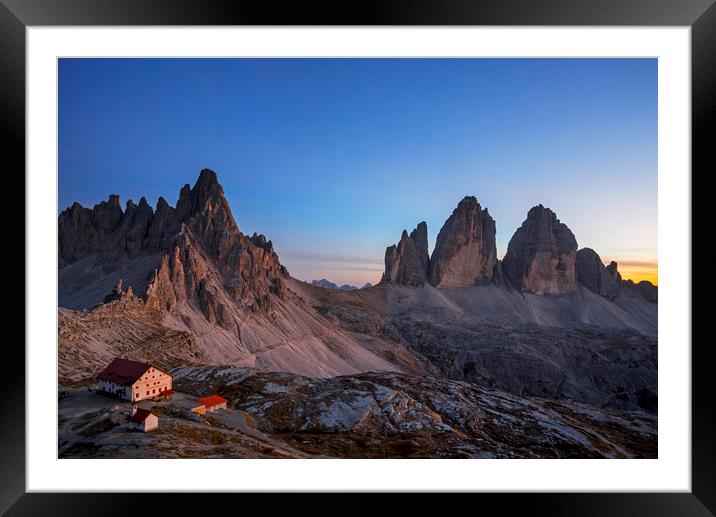 Tre Cime Di Lavaredo In The Dolomites Framed Mounted Print by Arterra 