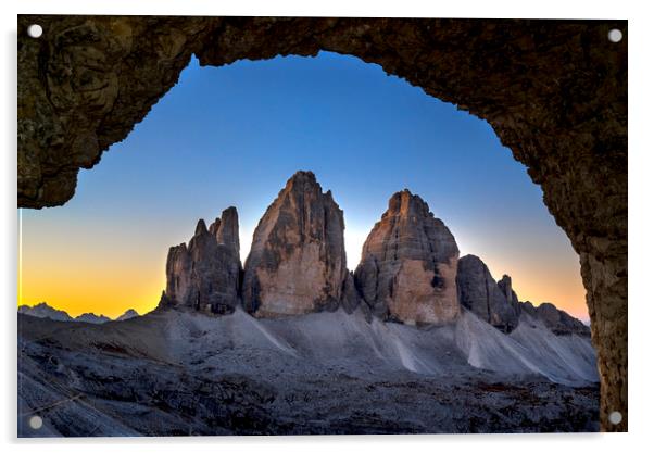 Tre Cime Di Lavaredo, Dolomites Acrylic by Arterra 