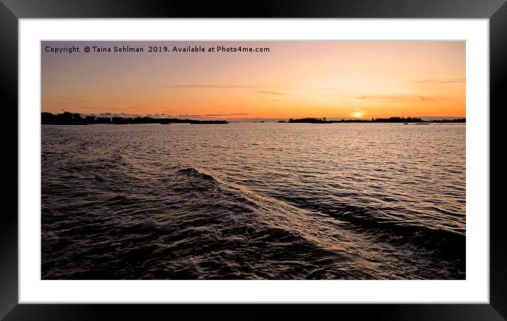 Rose Gold Sunset over Gulf of Finland Framed Mounted Print by Taina Sohlman