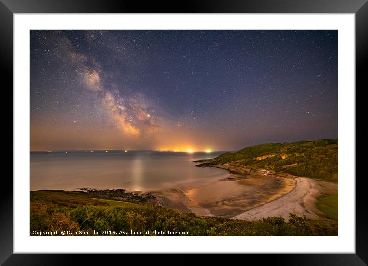 Milky Way over Pwlldu Bay, Gower Framed Mounted Print by Dan Santillo