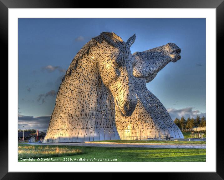 the Kelpies, Helix park, Falkirk HDR Framed Mounted Print by Photogold Prints