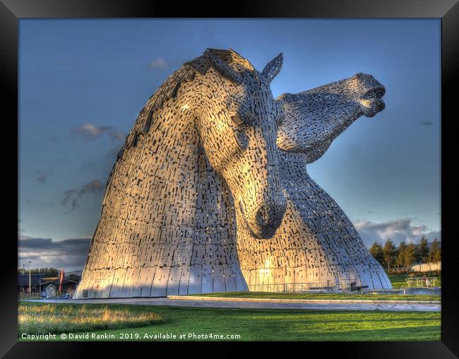 the Kelpies, Helix park, Falkirk HDR Framed Print by Photogold Prints