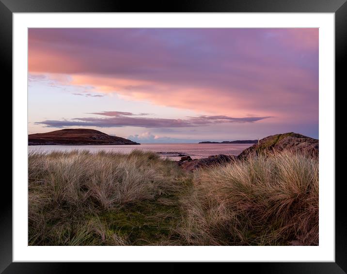Mellon Udrigle Beach at Sunset. Framed Mounted Print by Colin Allen