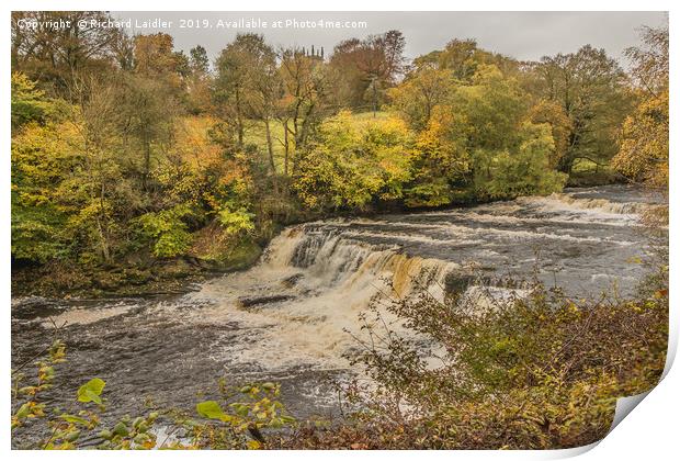 Autumn at Aysgarth Middle Falls, Yorkshire Dales Print by Richard Laidler