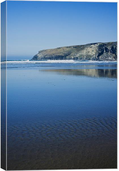 Reflections Penhallic Point Canvas Print by David Wilkins