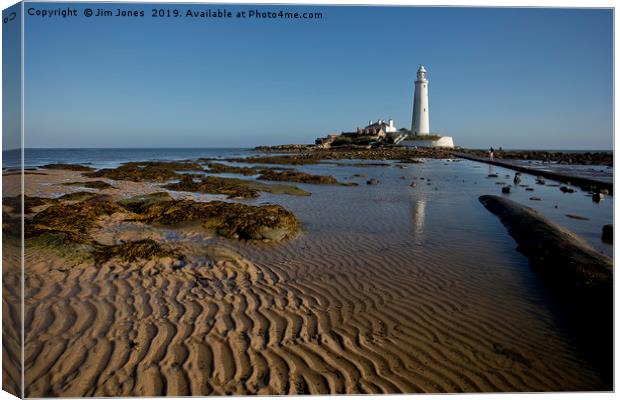 Ripples and Reflections at St Mary's Canvas Print by Jim Jones