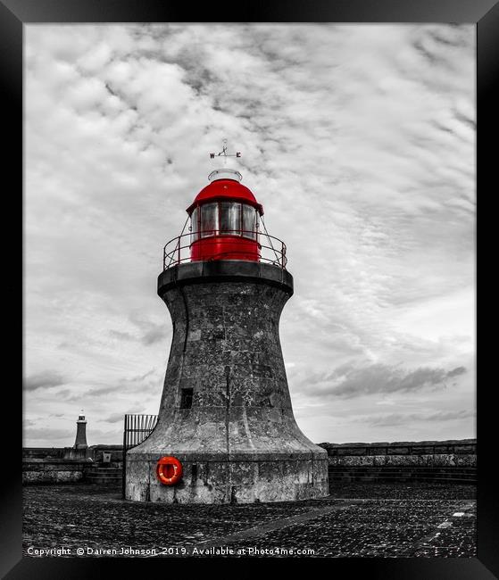 South Shields Lighthouse HDR Framed Print by Darren Johnson