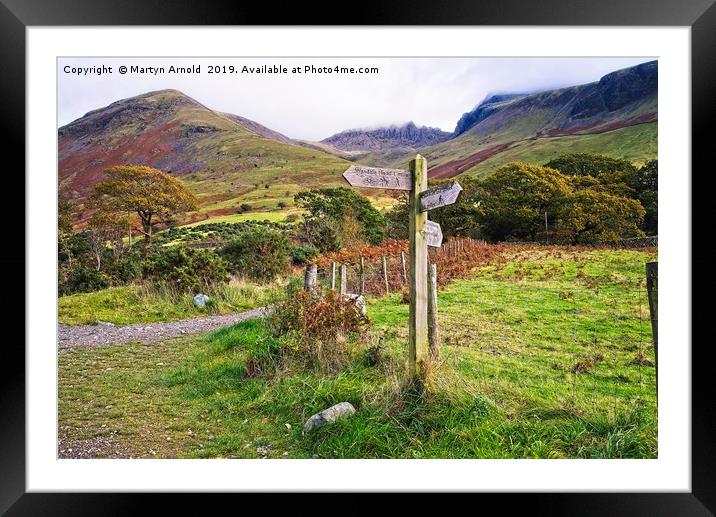 Footpath from Wast Water to Scafell Pike Framed Mounted Print by Martyn Arnold
