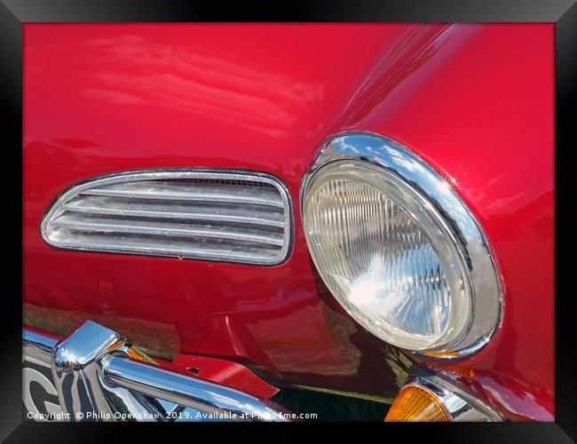 Red and Chrome - vintage VW Karmen Ghia Framed Print by Philip Openshaw