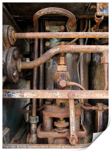 vintage vickers diesel engine Print by Philip Openshaw