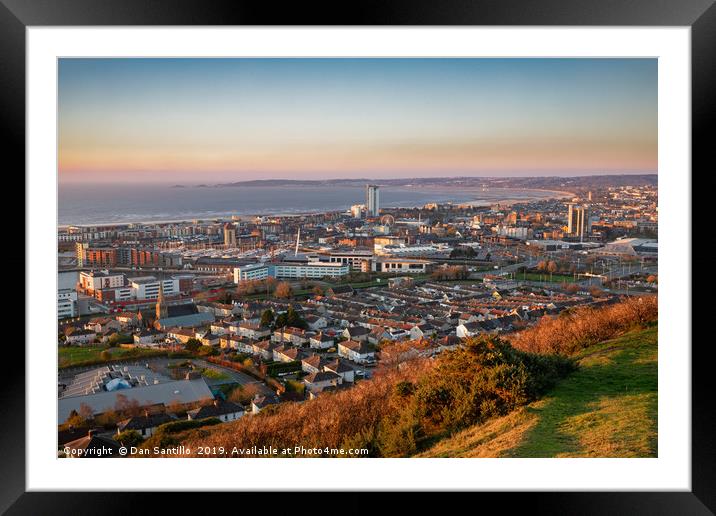 Swansea from Kilvey Hill Framed Mounted Print by Dan Santillo