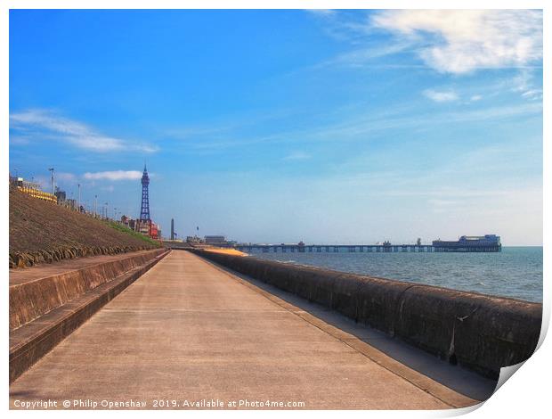 blackpool promenade - morning Print by Philip Openshaw