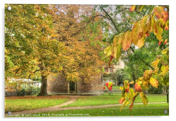 Autumnal Cow Tower, Norwich Acrylic by Sally Lloyd