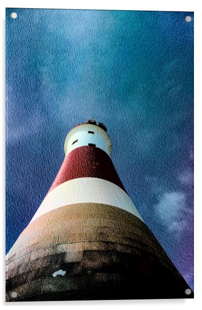 Beachy Head Lighthouse As Few People See It. Acrylic by LensLight Traveler