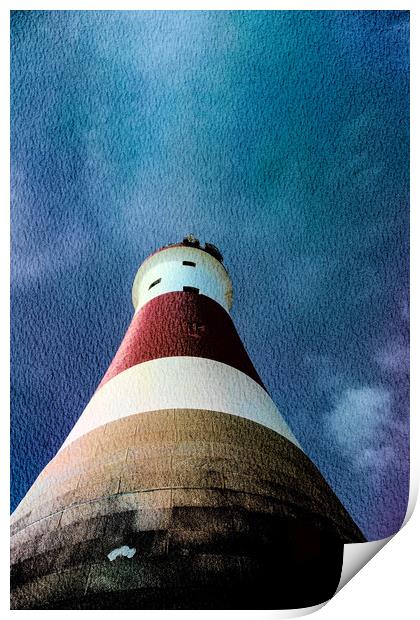 Beachy Head Lighthouse As Few People See It. Print by LensLight Traveler