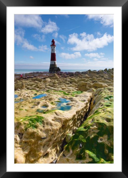 Walking To Beachy Head Lighthouse Framed Mounted Print by LensLight Traveler