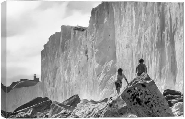 Boys On The Rocks Canvas Print by LensLight Traveler