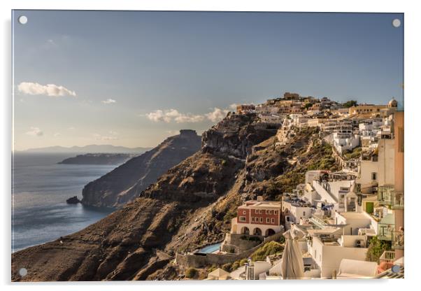 Beautiful view over Fira town Acrylic by Naylor's Photography