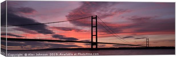 Humber Bridge Sunset Canvas Print by Alex Johnson