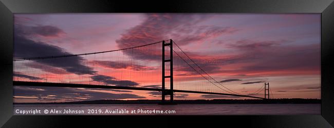 Humber Bridge Sunset Framed Print by Alex Johnson
