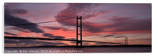 Humber Bridge Sunset Acrylic by Alex Johnson