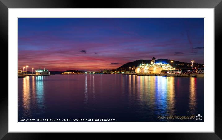 Split Harbour Twylight Framed Mounted Print by Rob Hawkins