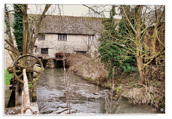 Crawley Mill Stream Acrylic by Karen Martin
