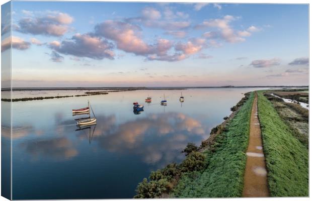 Reflections - Burnham Overy Staithe  Canvas Print by Gary Pearson