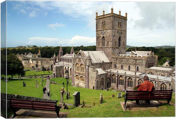 St Davids Cathedral Canvas Print by Tony Bates