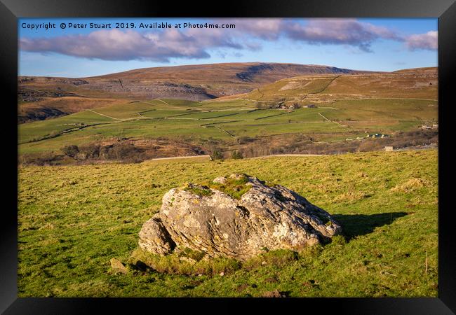 Gragareth from Ingleborough Framed Print by Peter Stuart